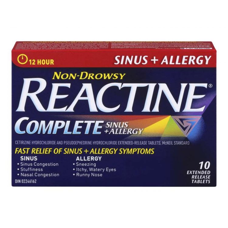 Reactine Sinus & Allergy Non Drowsy 10 Tab Young's Pharmacy & Homecare